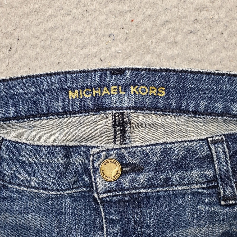 Michael Kors Jeans Womens 8 Blue Denim Medium Wash Faded Stretch Straight Leg - Picture 9 of 10